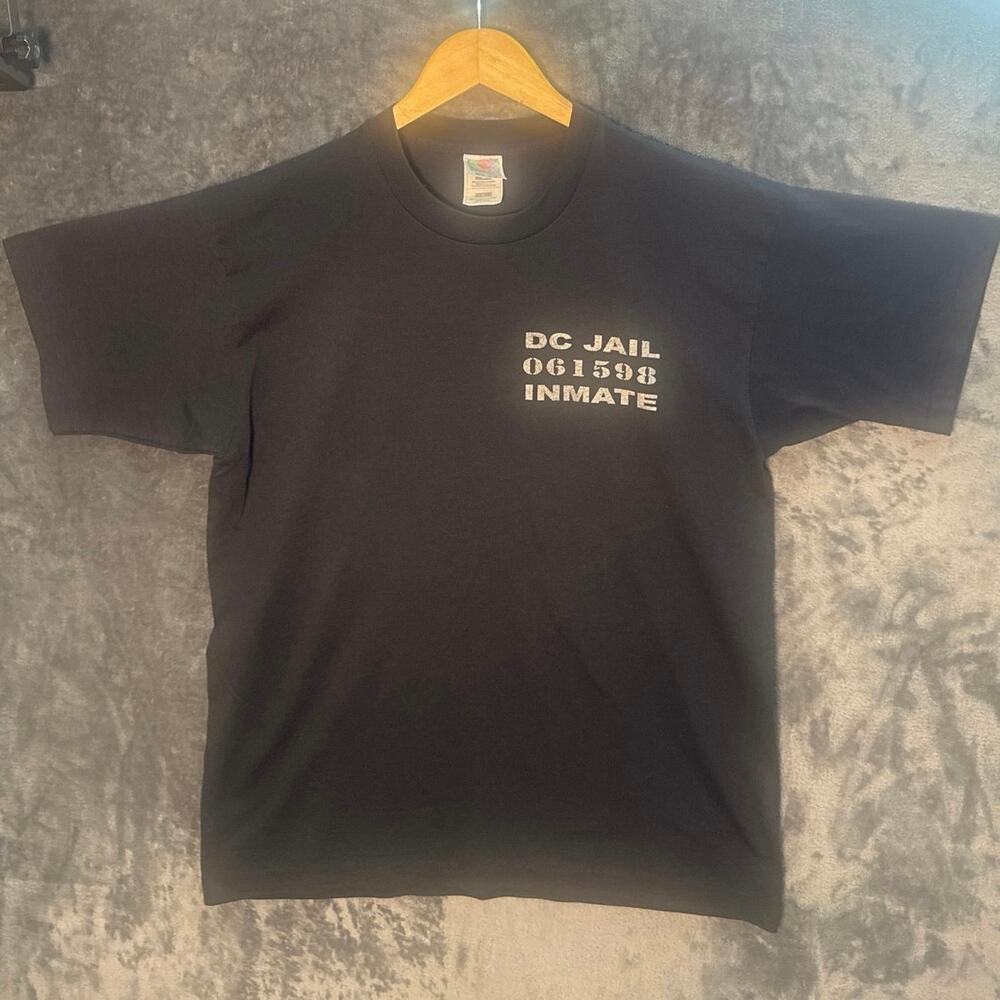 VTG 1998 D.C. Jail Inmate/Slammer Slumber Single Stitch Graphic T Shirt LRG BLK